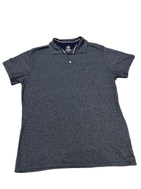 Rugby University Men's Heathered Navy Blue Short Sleeve Polo